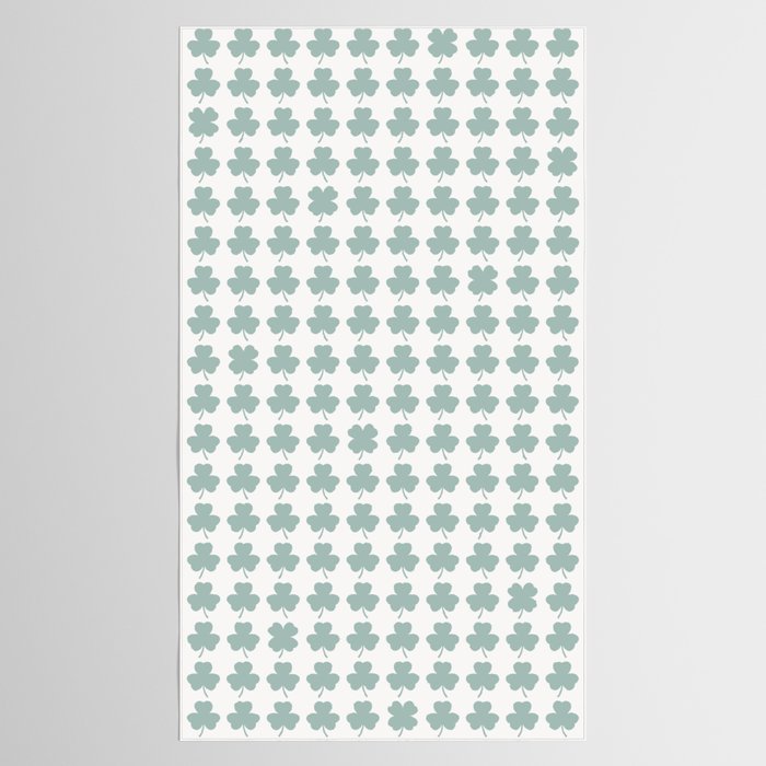 Clovers XXIX Teal Green Botanical Pattern Tablecloth Gallery Image 2