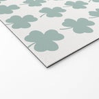 Clovers XXIX Teal Green Botanical Pattern Welcome Mat Gallery Image 2