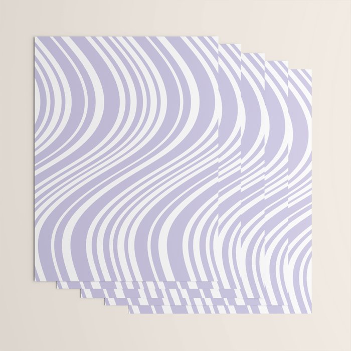 Wavy Stripes XXVIII - Lilac Purple Wrapping Paper Gallery Image 3