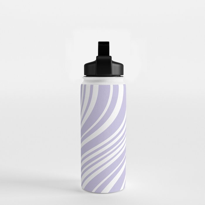 Wavy Stripes XXVIII - Lilac Purple Water Bottle Gallery Image 2