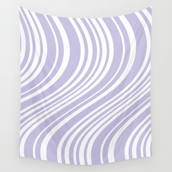 Wavy Stripes XXVIII - Lilac Purple Wall Tapestry Gallery Image 4