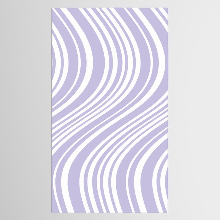 Wavy Stripes XXVIII - Lilac Purple Tablecloth Gallery Image 2