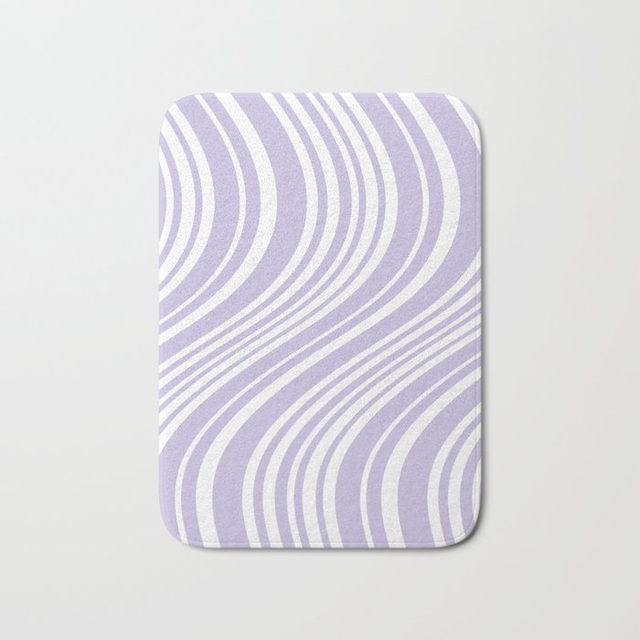 Wavy Stripes XXVIII - Lilac Purple Bath Mat Gallery Image 1