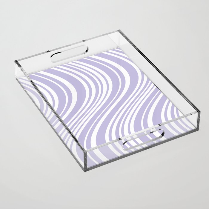 Wavy Stripes XXVIII - Lilac Purple Acrylic Tray Gallery Image 1