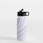 Wavy Stripes XXVIII - Lilac Purple Water Bottle Gallery Image 1