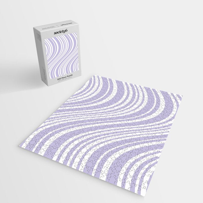 Wavy Stripes XXVIII - Lilac Purple Jigsaw Puzzle Gallery Image 2