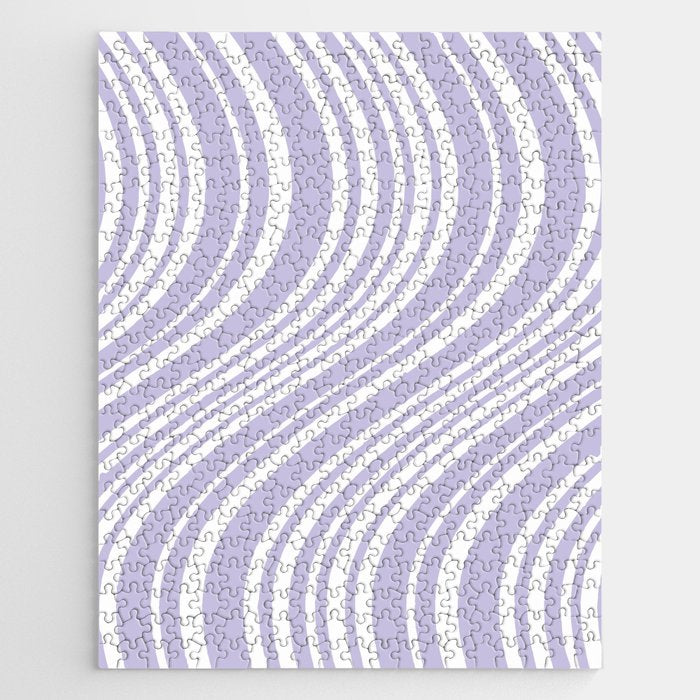 Wavy Stripes XXVIII - Lilac Purple Jigsaw Puzzle Gallery Image 1
