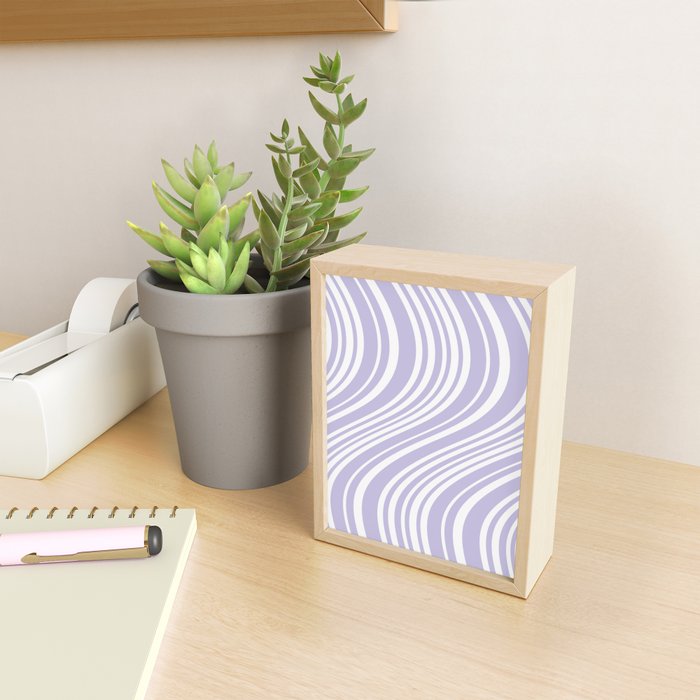 Wavy Stripes XXVIII - Lilac Purple Mini Art Print Gallery Image 2