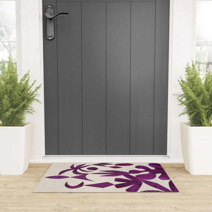Purple Tropic Welcome Mat Gallery Image 3