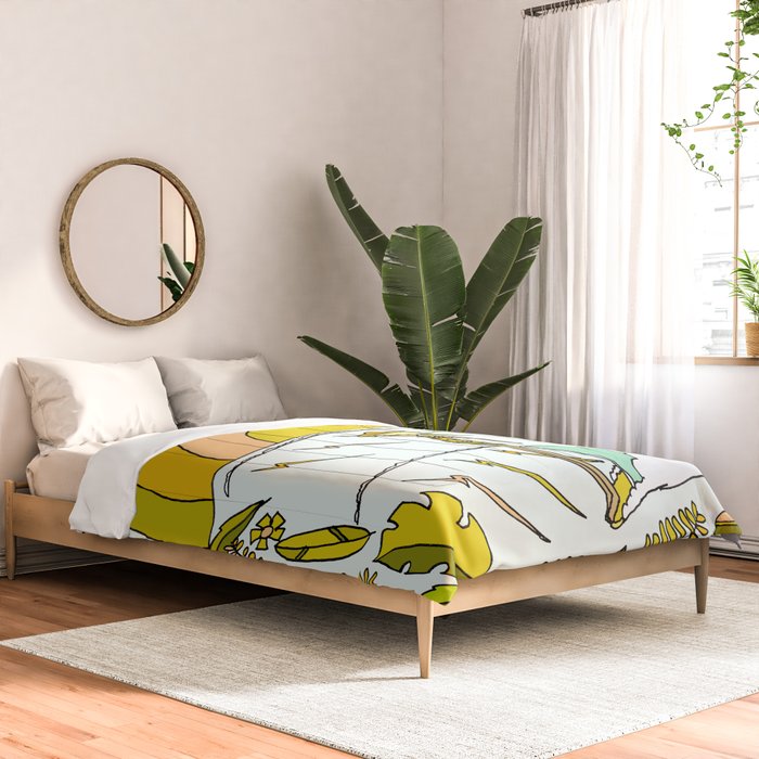 summer vibes forever // retro surf art by surfy birdy Comforter Gallery Image 2