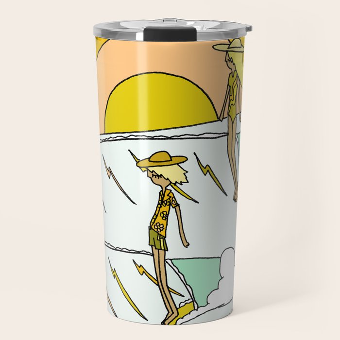 summer vibes forever // retro surf art by surfy birdy Travel Mug Gallery Image 1