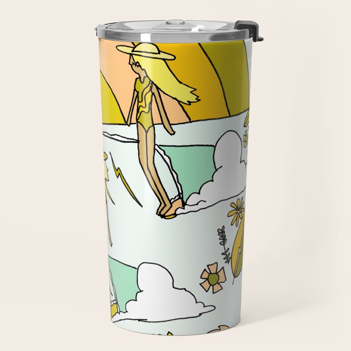 summer vibes forever // retro surf art by surfy birdy Travel Mug Gallery Image 2