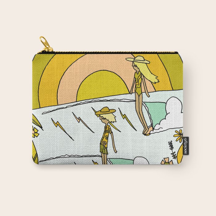 summer vibes forever // retro surf art by surfy birdy Carry All Pouch Gallery Image 1