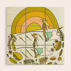 summer vibes forever // retro surf art by surfy birdy Wood Wall Art Gallery Image 1
