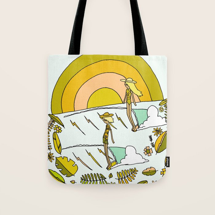 summer vibes forever // retro surf art by surfy birdy Tote Bag Gallery Image 1
