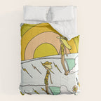 summer vibes forever // retro surf art by surfy birdy Comforter Gallery Image 6