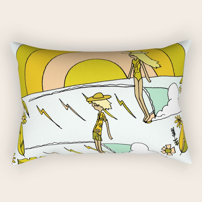 summer vibes forever // retro surf art by surfy birdy Rectangular Pillow Gallery Image 2