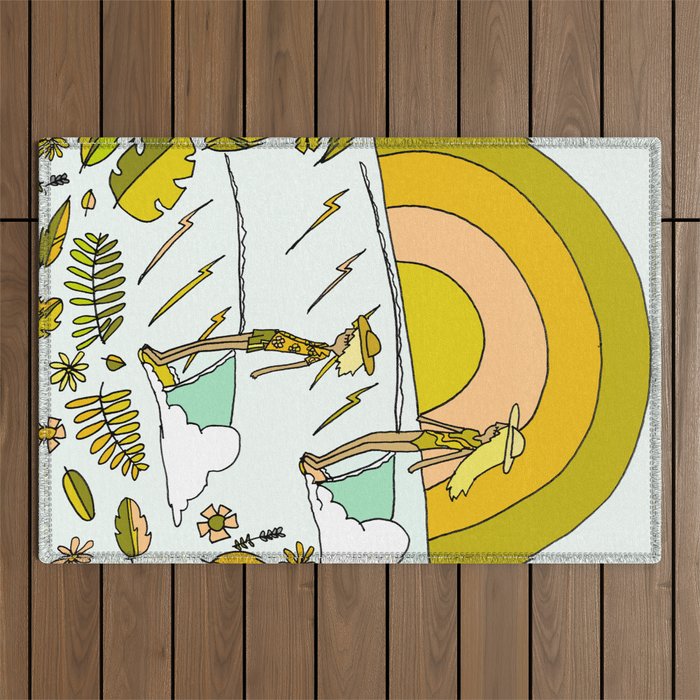 summer vibes forever // retro surf art by surfy birdy Outdoor Rug Gallery Image 1