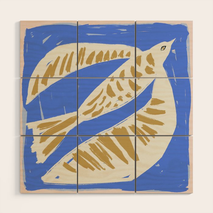 Summer Block Bird Wood Wall Art Gallery Image 1