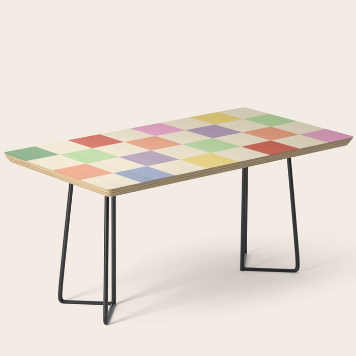 Colorful Checkered Pattern Coffee Table Gallery Image 1