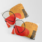 Mid Century Modern Abstract Colorful Art Yellow Ball Orange Shapes Orbit Black Pattern Pillow Sham Gallery Image 3