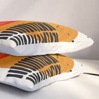 Mid Century Modern Abstract Colorful Art Yellow Ball Orange Shapes Orbit Black Pattern Pillow Sham Gallery Image 3