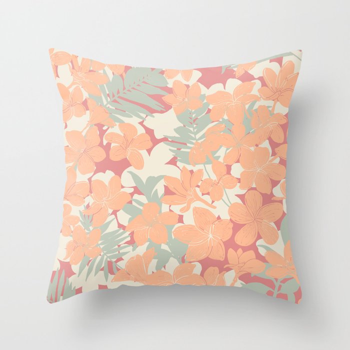 Exotic plumeria flowers A Throw Pillow Gallery Image 6