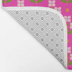 Retro Pink Floral Bunches Pattern - Pink Bath Mat Gallery Image 2