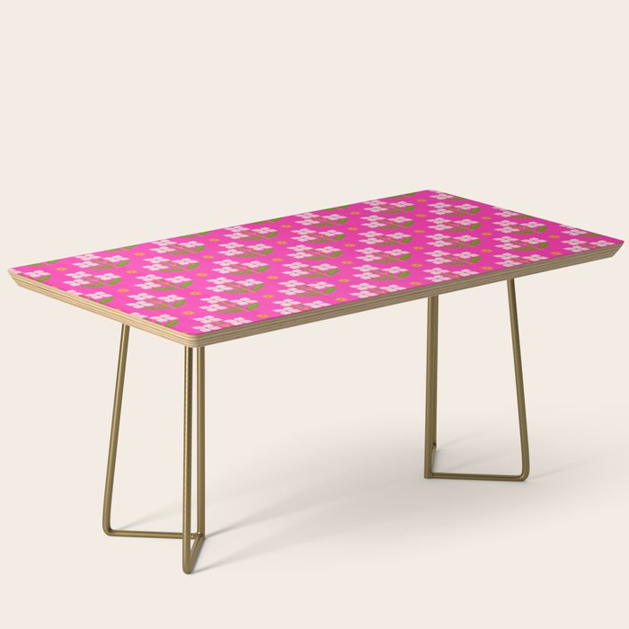 Retro Pink Floral Bunches Pattern - Pink Coffee Table Gallery Image 2