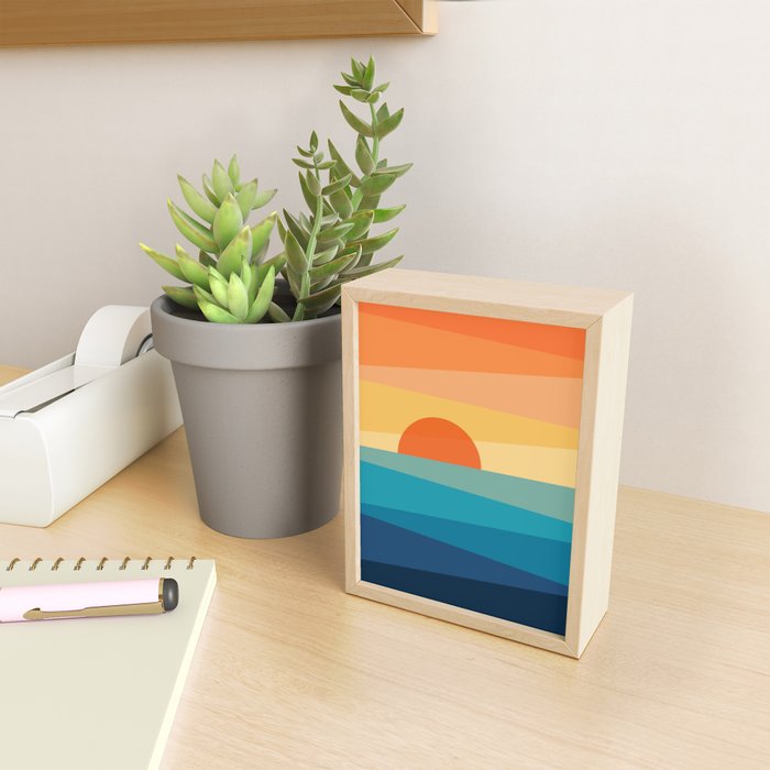 Abstract geometric sunrise Mini Art Print Gallery Image 2