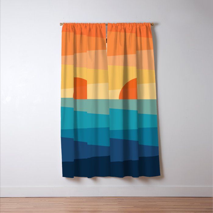 Abstract geometric sunrise Window Curtain Gallery Image 3