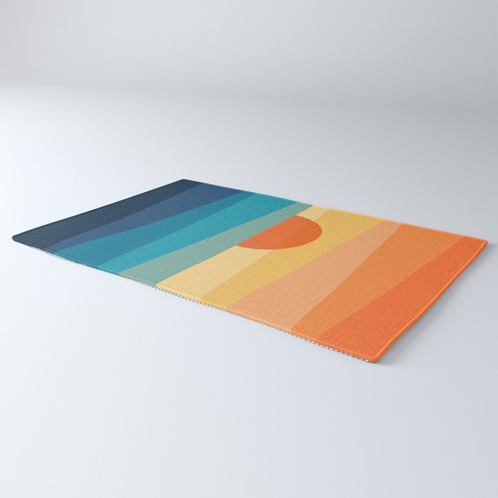 Abstract geometric sunrise Rug Gallery Image 3