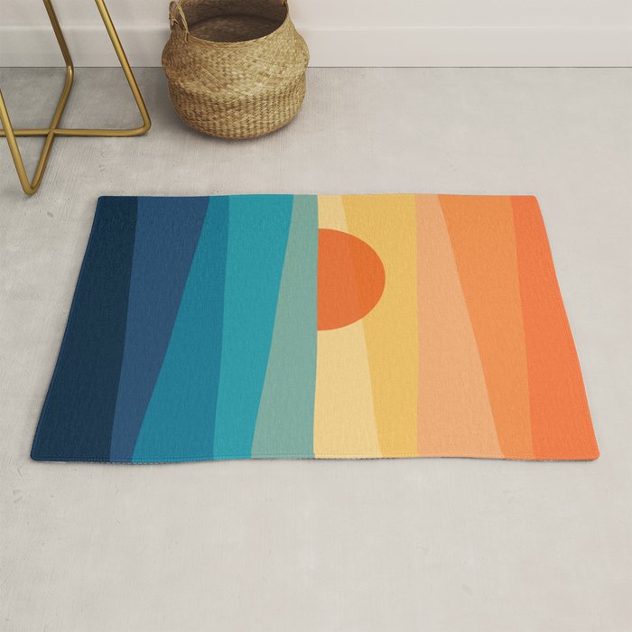 Abstract geometric sunrise Rug Gallery Image 1