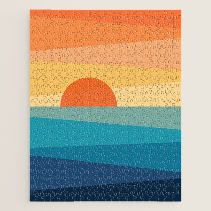 Abstract geometric sunrise Jigsaw Puzzle Gallery Image 1