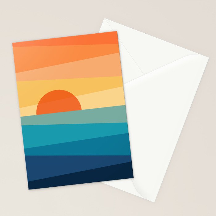 Abstract geometric sunrise Stationery Card Gallery Image 2