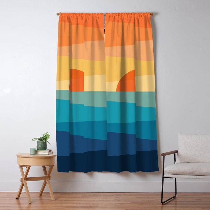 Abstract geometric sunrise Window Curtain Gallery Image 1