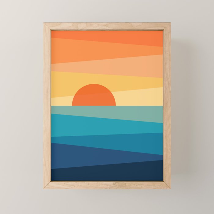 Abstract geometric sunrise Mini Art Print Gallery Image 1
