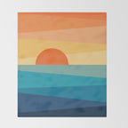 Abstract geometric sunrise Throw Blanket Gallery Image 2