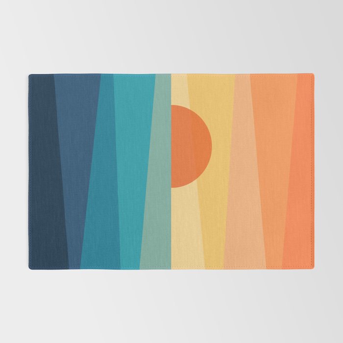 Abstract geometric sunrise Rug Gallery Image 2