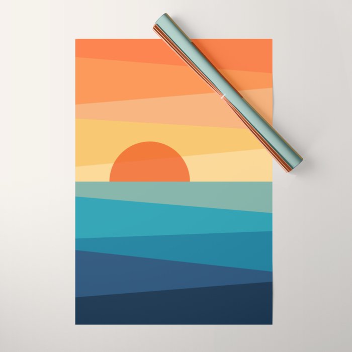 Abstract geometric sunrise Wrapping Paper Gallery Image 1