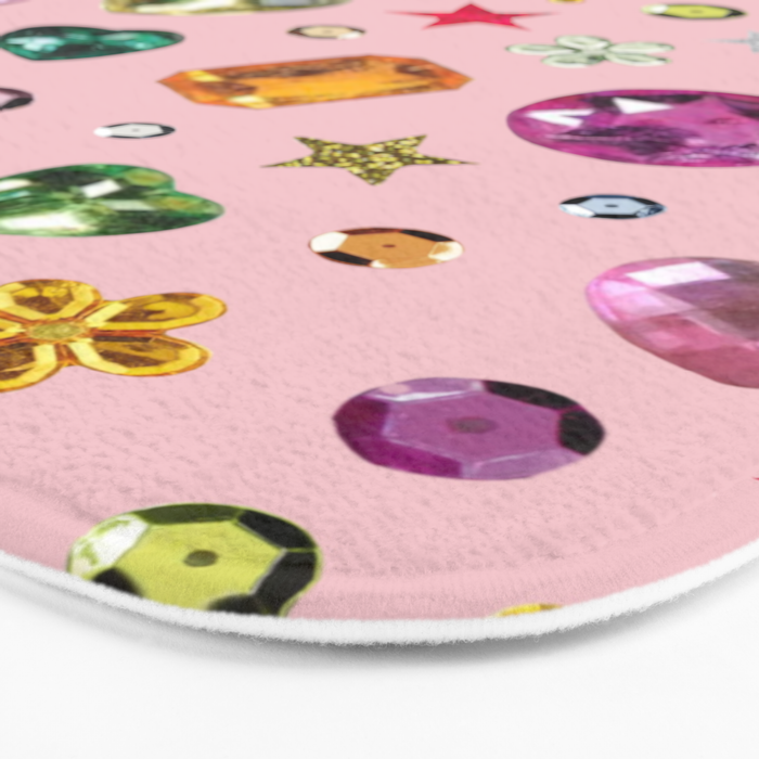 Gem Print in Pink Bath Mat Gallery Image 3