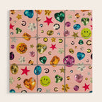 Gem Print in Pink Wood Wall Art Gallery Image 1