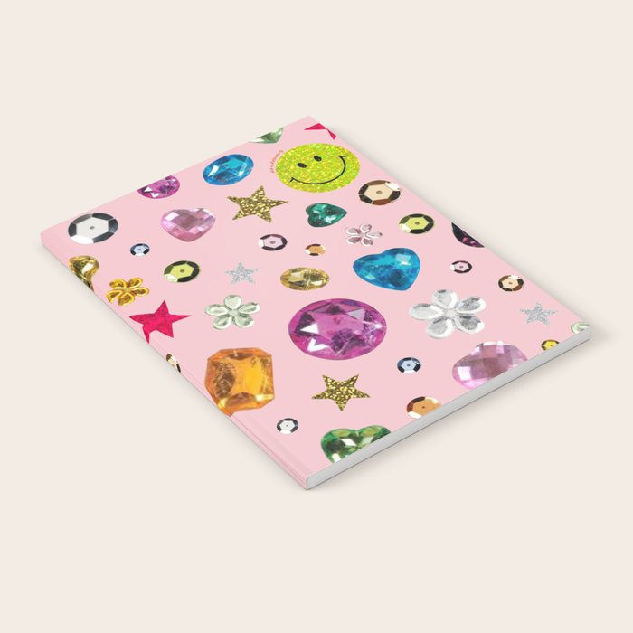 Gem Print in Pink Notebook