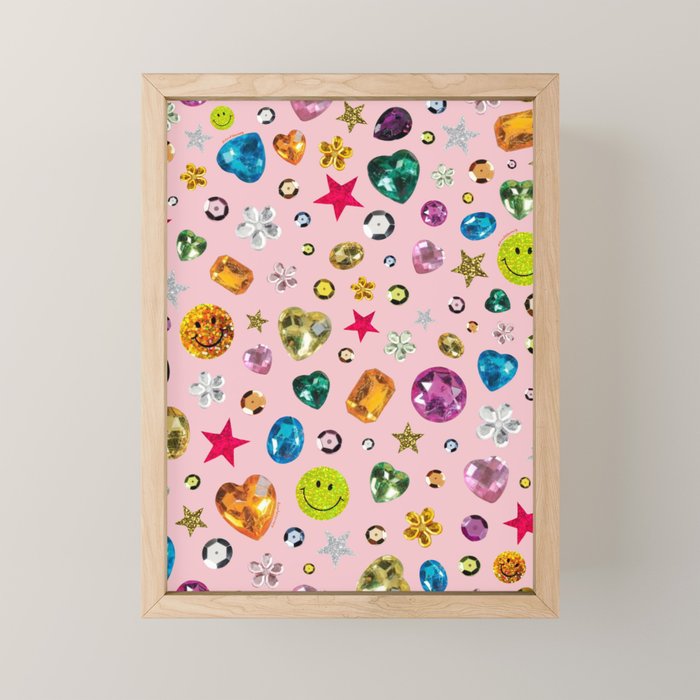 Gem Print in Pink Mini Art Print Gallery Image 1