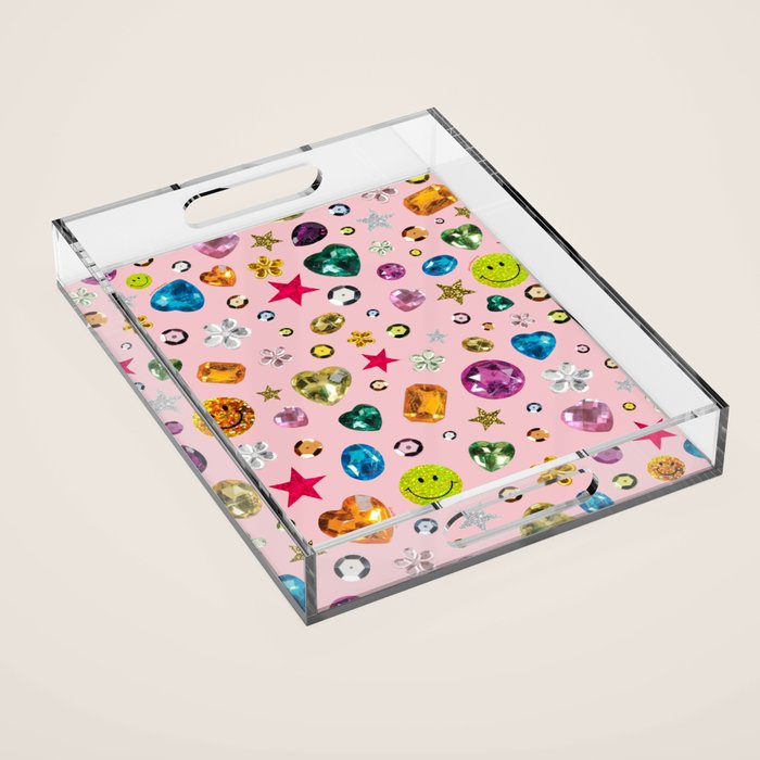 Gem Print in Pink Acrylic Tray Gallery Image 1