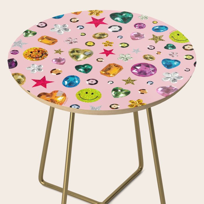 Gem Print in Pink Side Table Gallery Image 2
