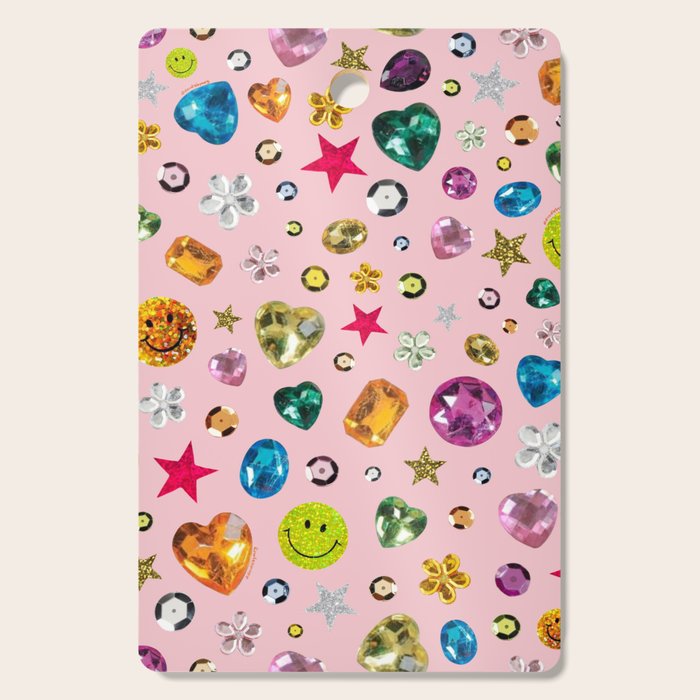 Gem Print in Pink Cutting Board Gallery Image 1