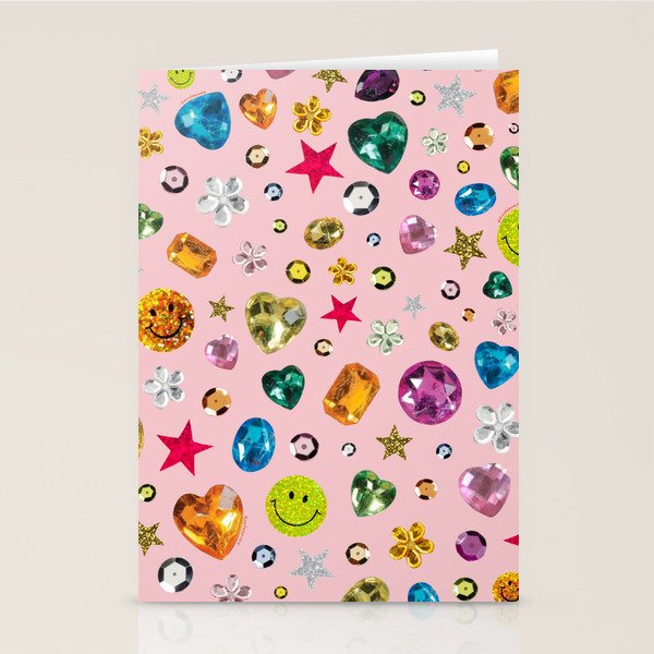 Gem Print in Pink Stationery Card Gallery Image 2