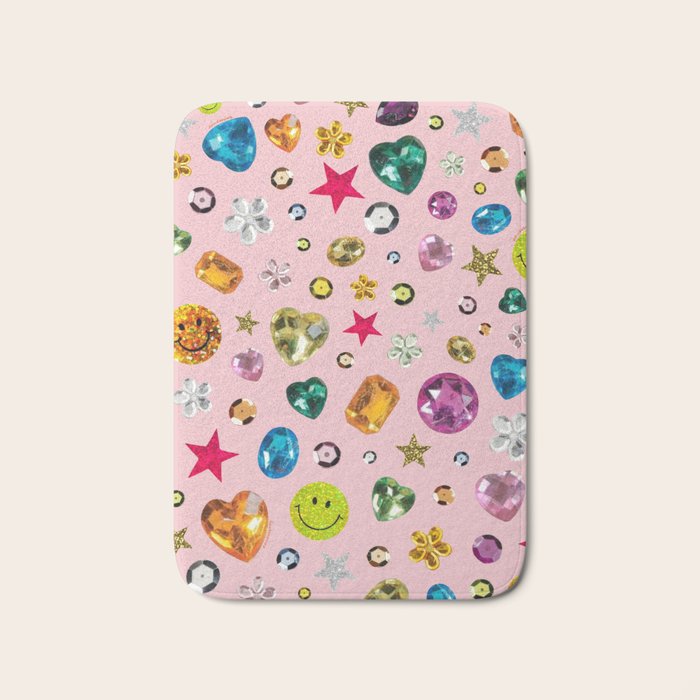 Gem Print in Pink Bath Mat Gallery Image 1