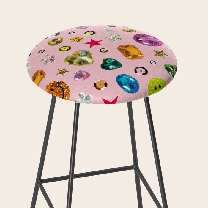 Gem Print in Pink Stool Gallery Image 2